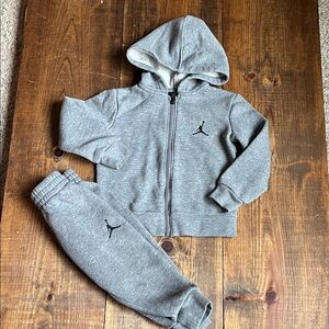 Jordan Kids Gray Sweatpants and Hoodie